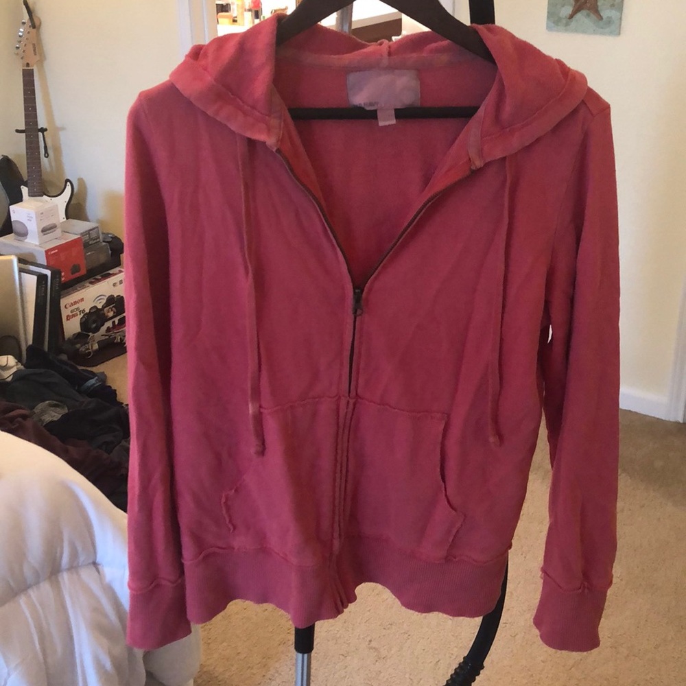Zippered Hooded Sweatshirt